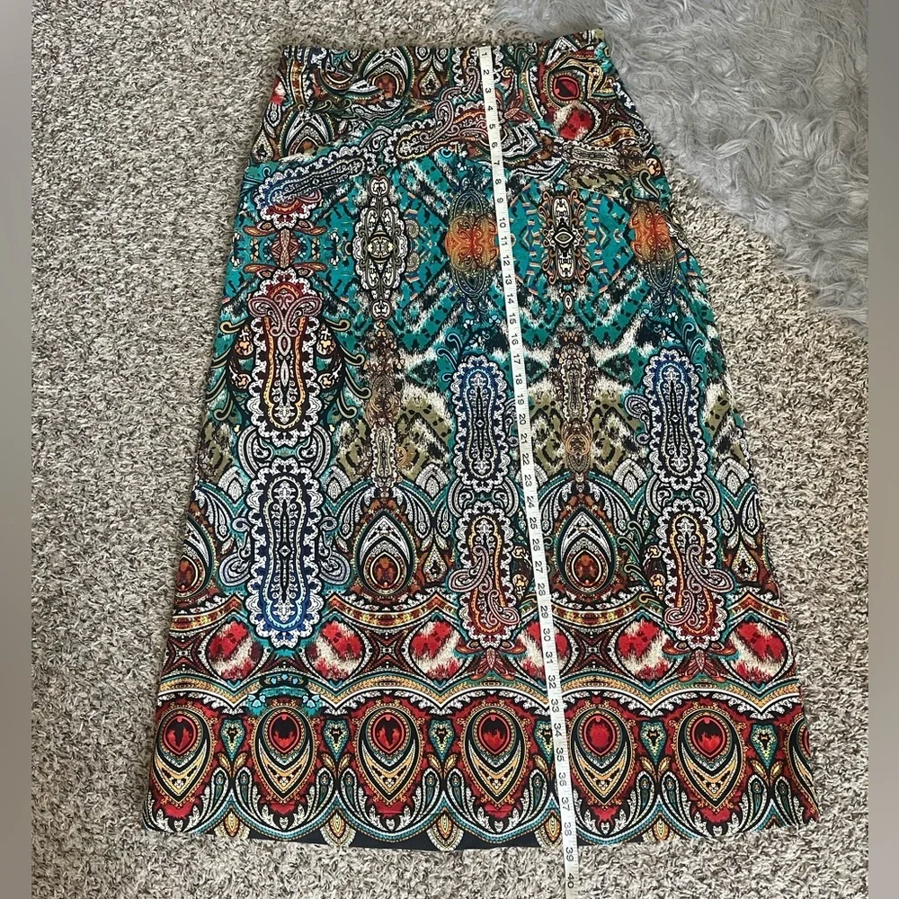Beige by eci Vibrant Patterned Boho Maxi Skirt